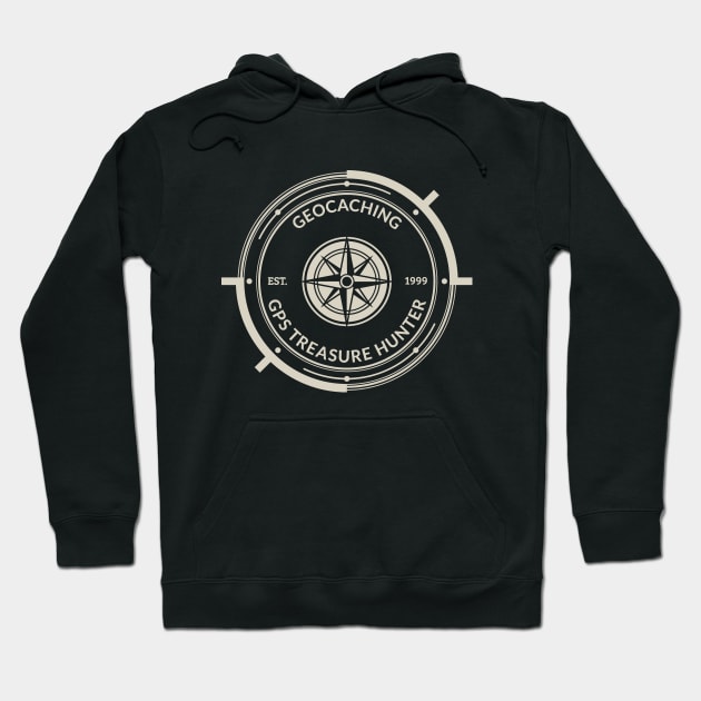 Geocaching GPS Treasure Hunter Compass Hoodie by BlueTodyArt